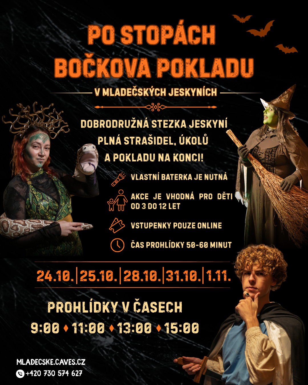 Po Stopách Bočkova pokladu: v Mladečských jeskyních od 24. 10. do 1. 11. 2026