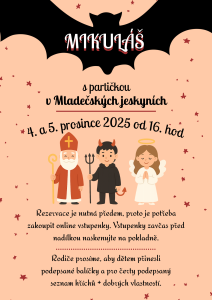 Mikuláš v Mladečských jeskyních 4.a 5. prosince 2025